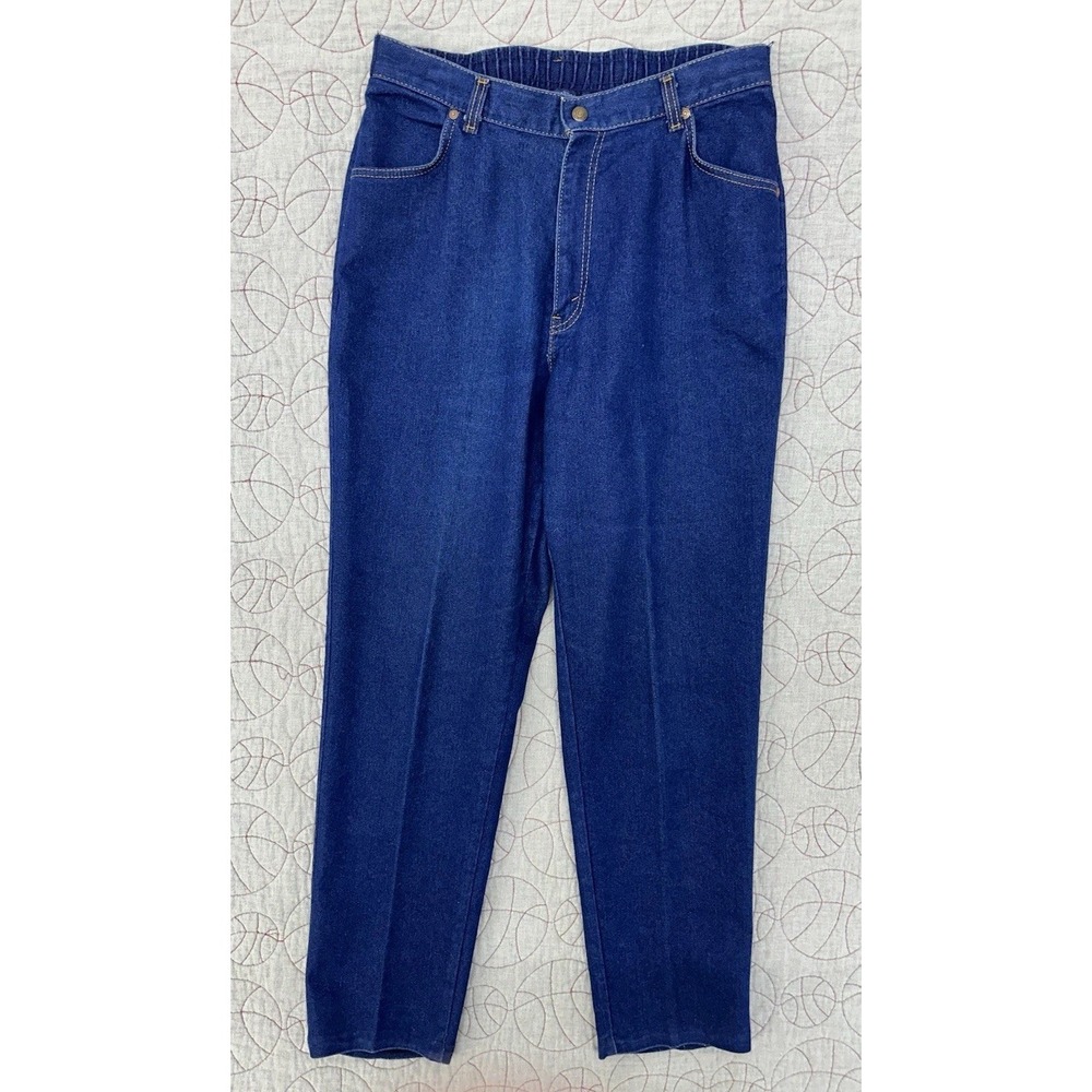 Vintage Levis Jean Women 14 Blue Straight Leg Elastic Waist 1990 Dark 56428-2517